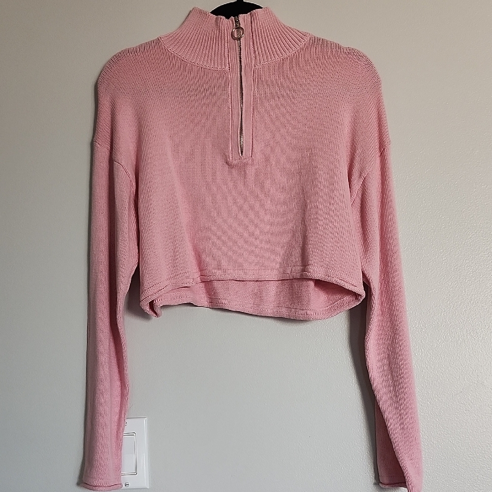 Pink High-Neck Women's Top